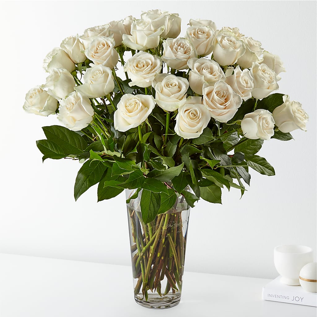 Long Stem White Rose Bouquet – A Miracle Florist, Oxnard CA