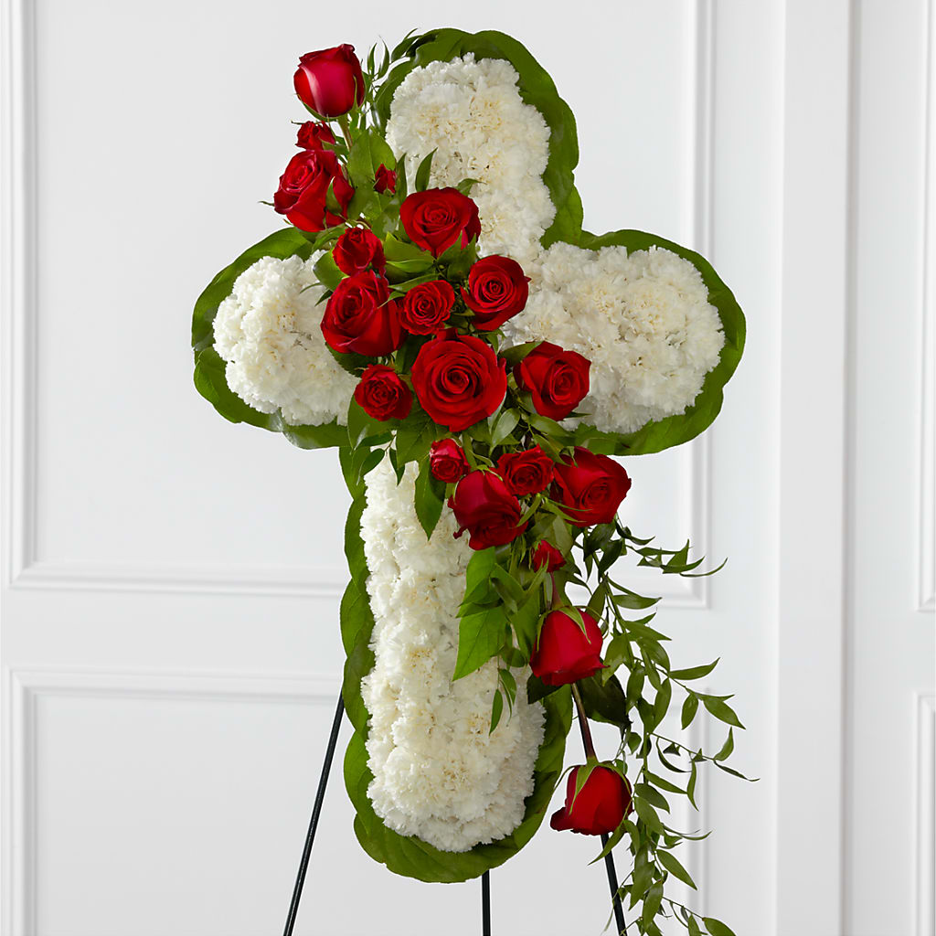 Floral Cross Easel – A Miracle Florist, Oxnard CA