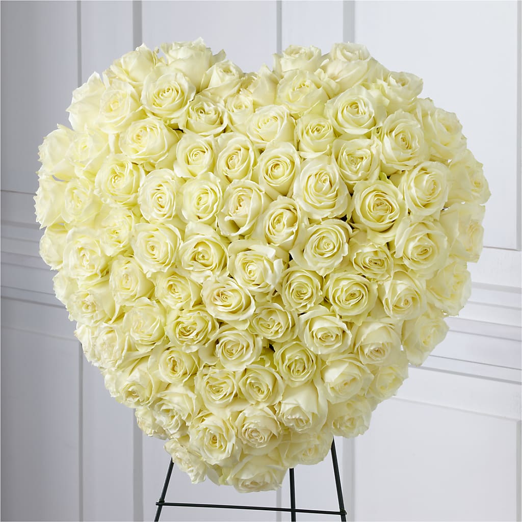 Elegant Remembrance Standing Heart – A Miracle Florist, Oxnard CA