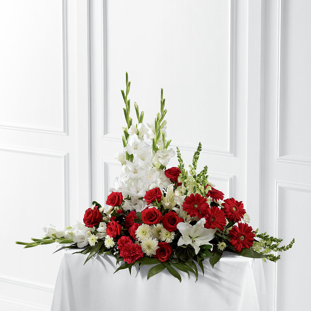 Crimson & White Arrangement – A Miracle Florist, Oxnard CA