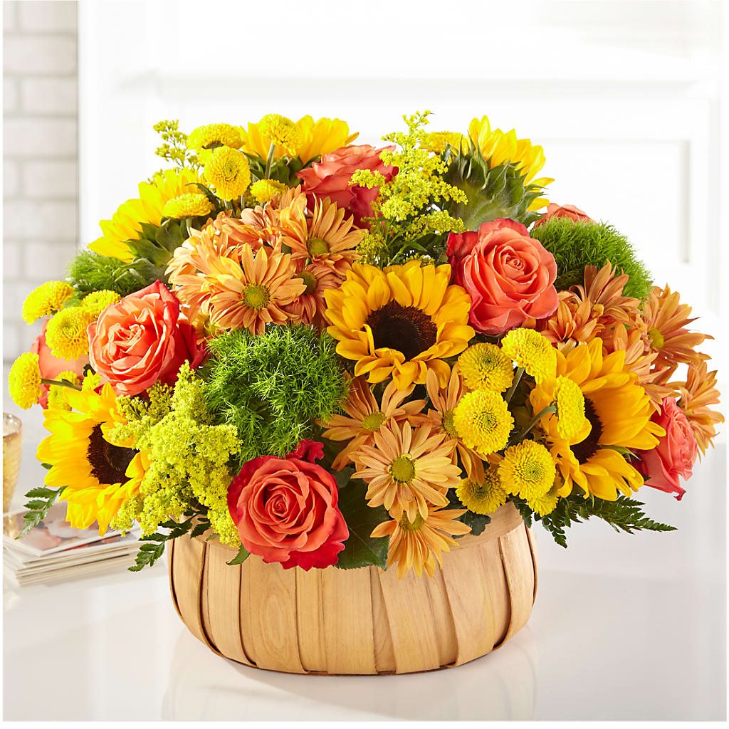 Harvest Sunflower Basket – A Miracle Florist, Oxnard CA