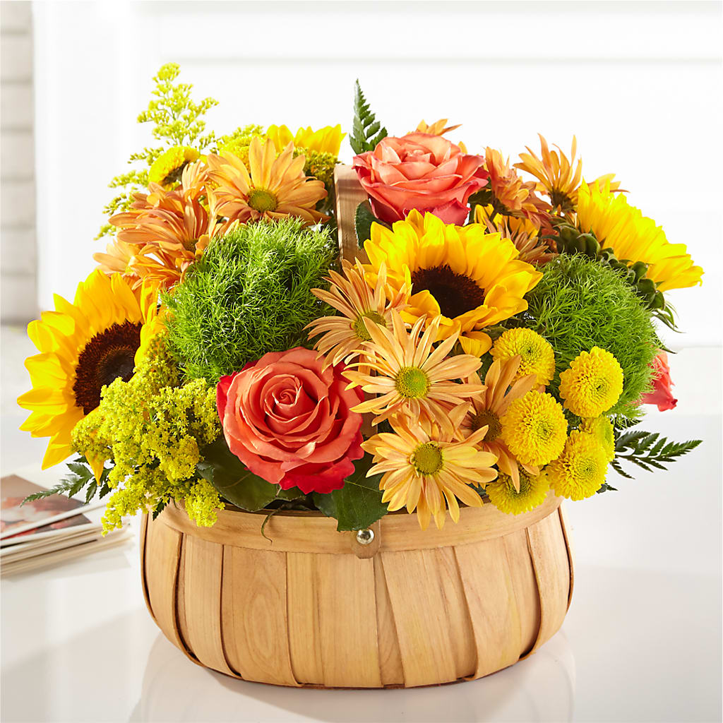 Harvest Sunflower Basket – A Miracle Florist, Oxnard CA