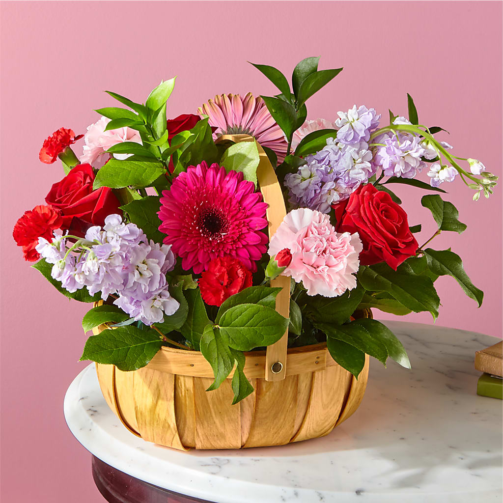 Pink Picnic Basket – A Miracle Florist, Oxnard CA