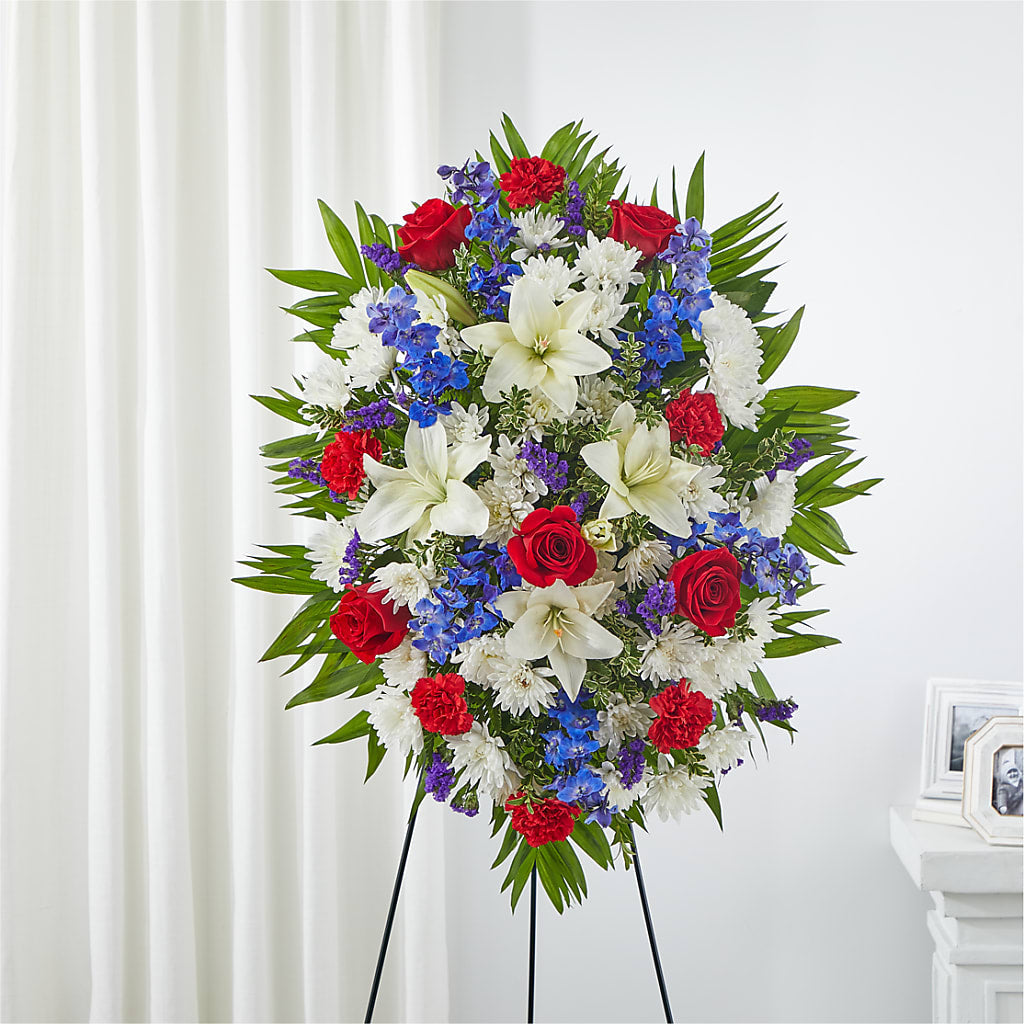 Cherished Service Standing Spray – A Miracle Florist, Oxnard CA