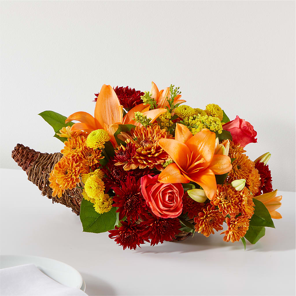Bouquet of Blessings Cornucopia – A Miracle Florist, Oxnard CA