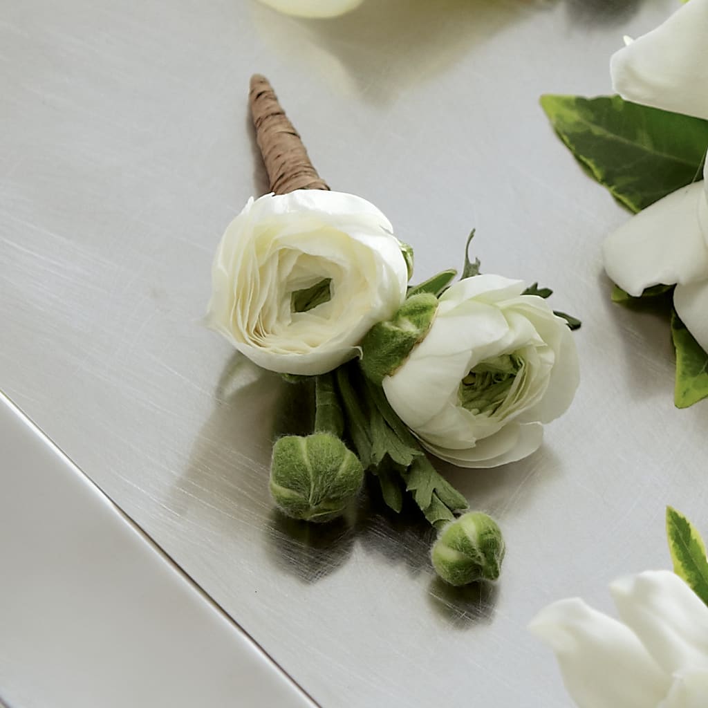 White Ranunculus Boutonniere – A Miracle Florist, Oxnard CA