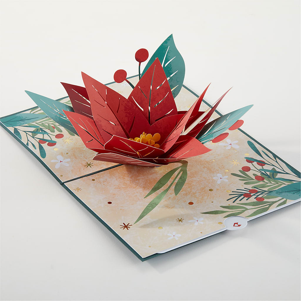 Happiest Holidays Poinsettia and Lovepop Card –  A Miracle Florist, Oxnard CA