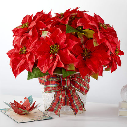 Happiest Holidays Poinsettia and Lovepop Card –  A Miracle Florist, Oxnard CA
