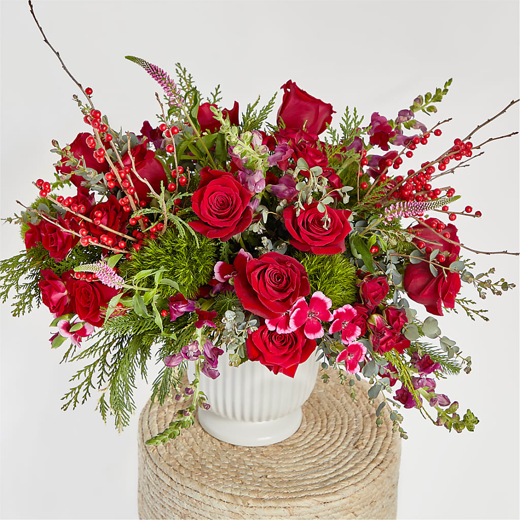 Big Red Bow Bouquet –  A Miracle Florist, Oxnard CA