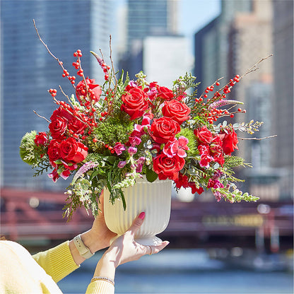 Big Red Bow Bouquet –  A Miracle Florist, Oxnard CA