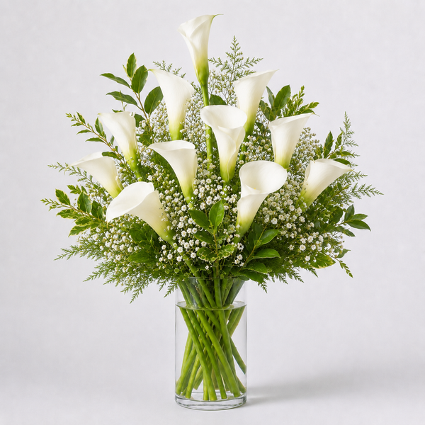 Calla Lily & Baby's Breath –  A Miracle Florist, Oxnard CA