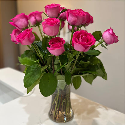 Long Stem Pink Rose Bouquet –  A Miracle Florist, Oxnard CA