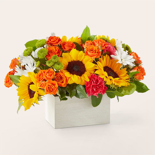 Sun-drenched Blooms Box Bouquet –  A Miracle Florist, Oxnard CA