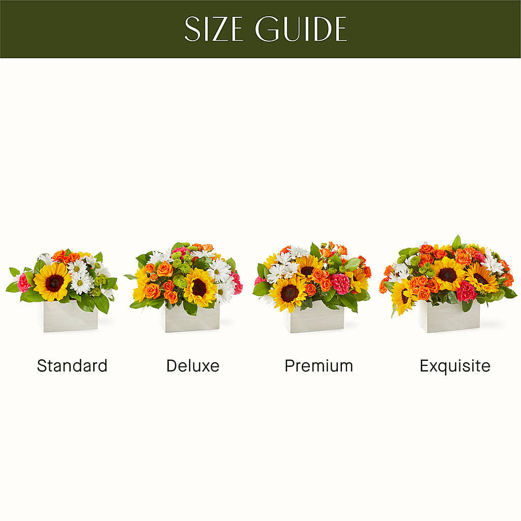 Sun-drenched Blooms Box Bouquet –  A Miracle Florist, Oxnard CA