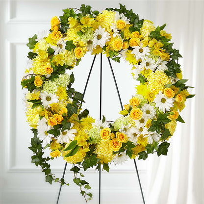 Golden Remembrance Wreath –  A Miracle Florist, Oxnard CA