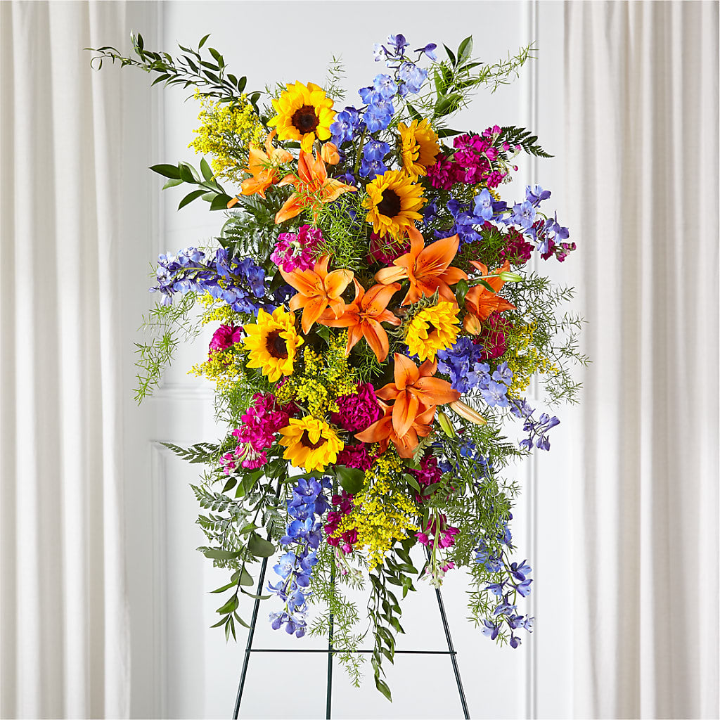Sunlit Memories Standing Spray (Standard) –  A Miracle Florist, Oxnard CA