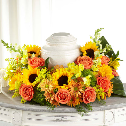 Faithful Sunflower Cremation Adornment –  A Miracle Florist, Oxnard CA