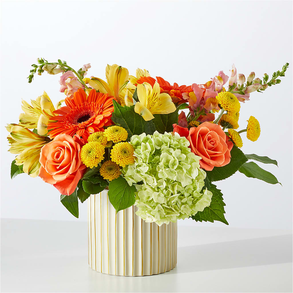 Autumn Sunshine Bouquet with Ivory Vase –  A Miracle Florist, Oxnard CA