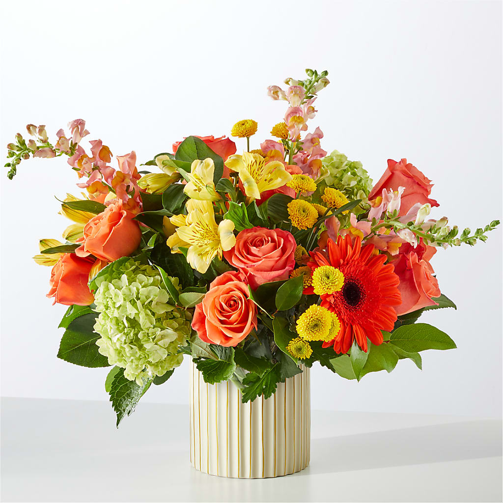 Autumn Sunshine Bouquet with Ivory Vase –  A Miracle Florist, Oxnard CA