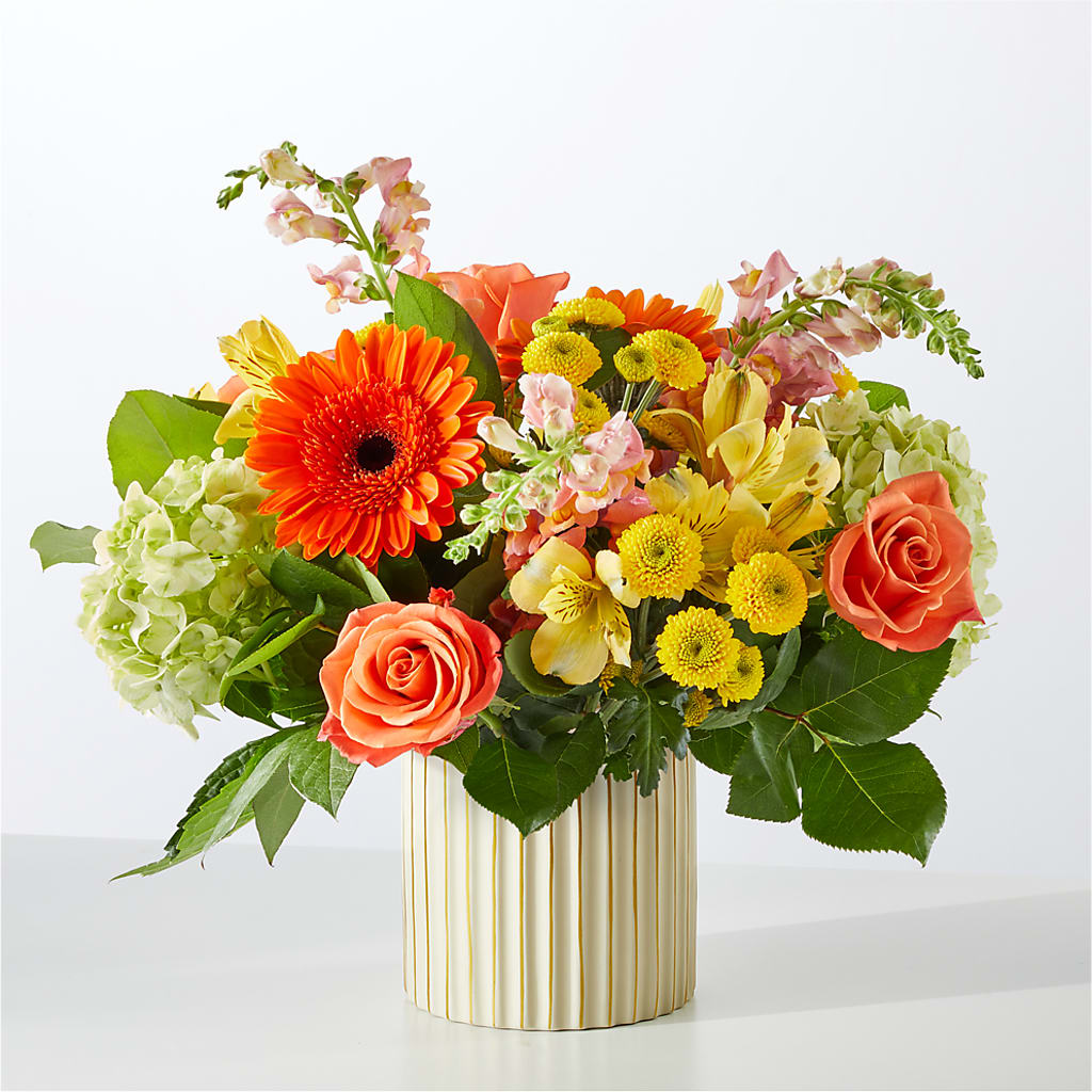 Autumn Sunshine Bouquet with Ivory Vase –  A Miracle Florist, Oxnard CA