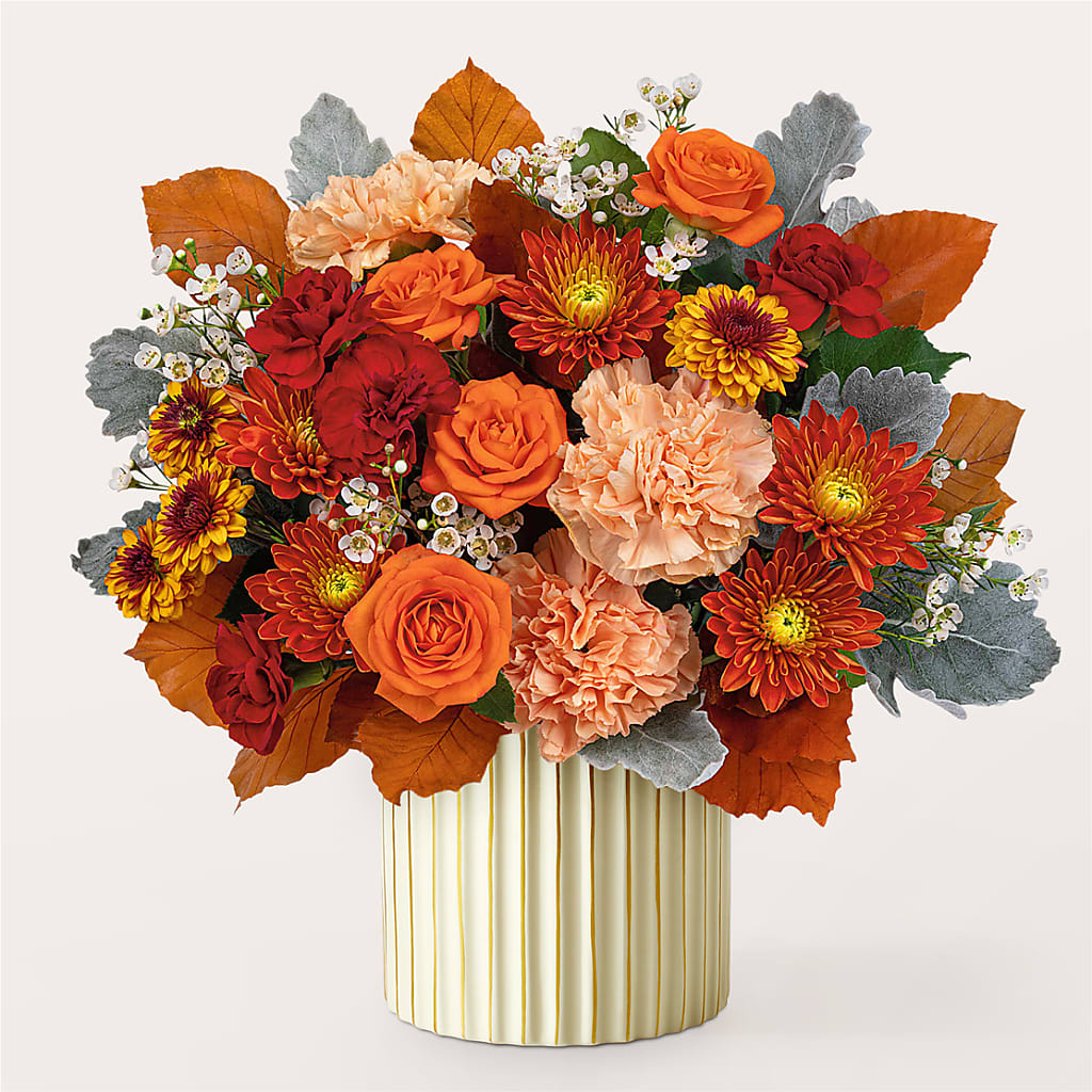 Merlot Bouquet with Ivory Vase –  A Miracle Florist, Oxnard CA