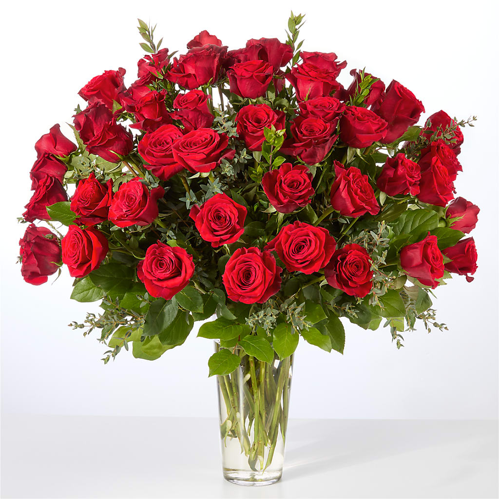 Forever Yours Fifty Stem Red Rose Bouquet –  A Miracle Florist, Oxnard CA