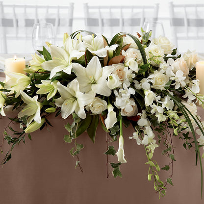 White Linen Arrangement –  A Miracle Florist, Oxnard CA