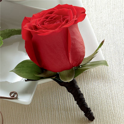 Red Rose Boutonniere –  A Miracle Florist, Oxnard CA