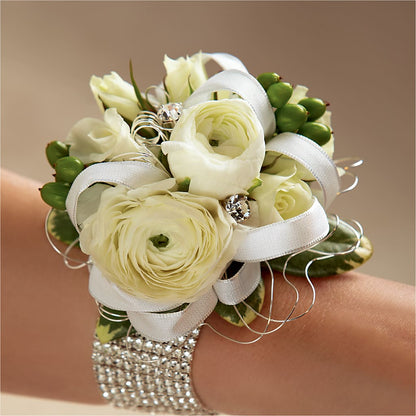 White Wedding Corsage –  A Miracle Florist, Oxnard CA